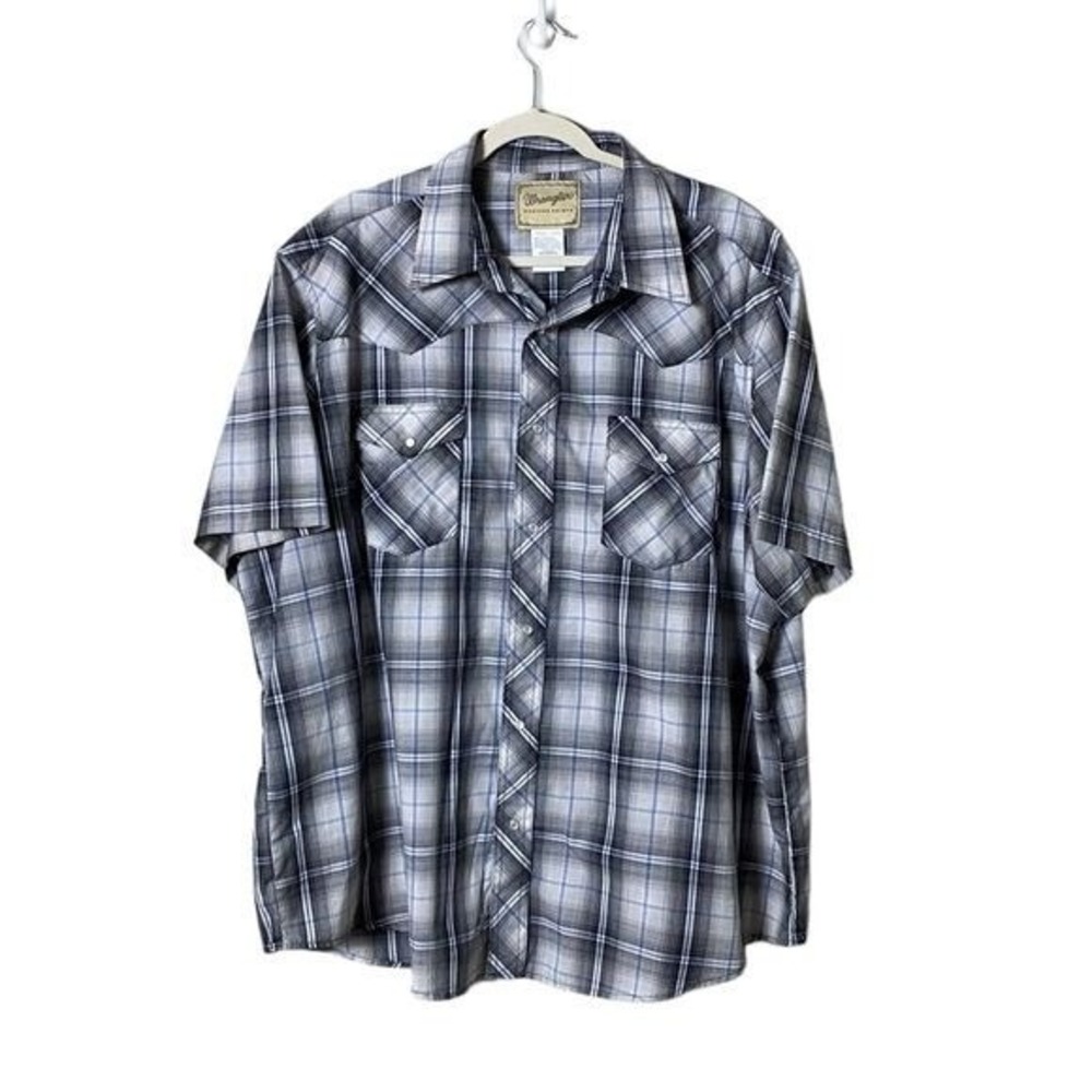 Wrangler Western Mens Button Down Size 2XL Pearl Snap Western Rodeo Cowboy Plaid
